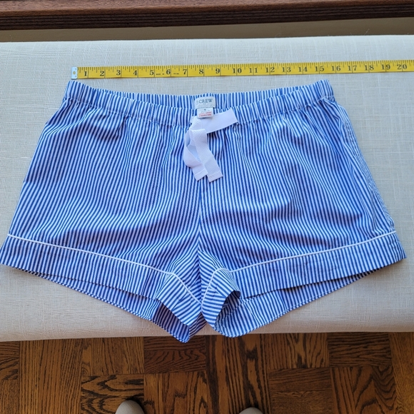 New! J.Crew Small S Blue Striped Cotton Shorts Top Pajama PJ set NWT - Picture 7 of 11